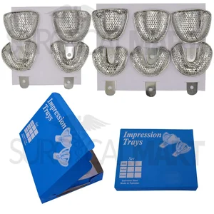 Perforated Edentulous Dental Impression Trays Upper & Lower Denture Set of 10