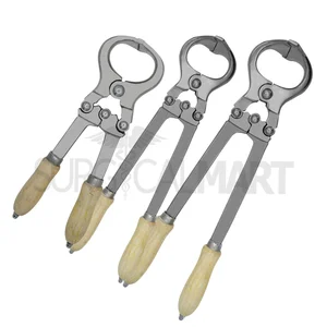 Burdizzo Style Castration Forceps 12," 16," 18 with Wooden Handle Set of 3