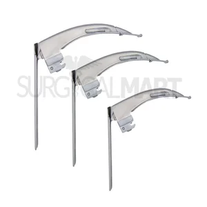 McCoy Fiber Optic Flex Tip Laryngoscope Blades "#2, "#3 & "#4 Set of 3