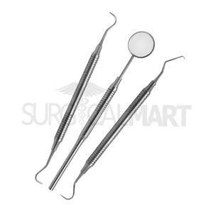 Dental Tartar Scraper and Remover Hollow Handle Set of 3