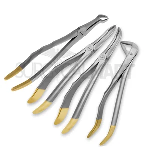 T/C Root Tip Extracting Forceps "#845 "#846 "#849 "#859 Diamond Dusted Gold Handle Surgical Instrum Set (090211224)