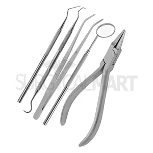 Ortho of Bird Beak Plier Tower Scaler Probe and Mouth Mirror Set of 5 (090211237)