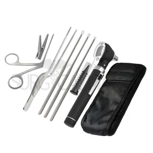 Otoscope Alligator Forcep Adson Baynote & Curette Ear Wax Cleaning Set of 6