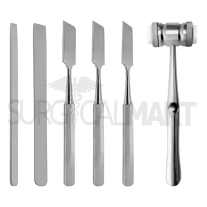 Osteótomo Veterinario con Mazo Set de 6 Piezas
