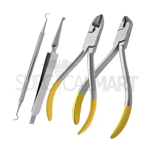 Ortodoncia Básica Set de 4 Cortador de Alambre Duro Extremo Distal Pinzas de Sujeción de Brackets