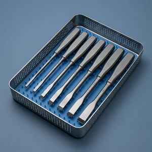 U S Army Pattern Bone Chisels Kit 6mm 18mm Wide Blades Kit Surgical Instrument Set of 7 (090211898)