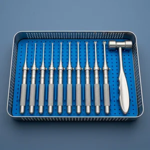 Conjunto SHM0008 de Osteotomos para Elevación de Seno con Puntas Cóncavas y Mazo Lucae de 11 Piezas