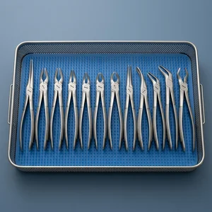 12 Pcs Dental Extracting Forceps Tooth Extraction Instruments Kit (090211957)