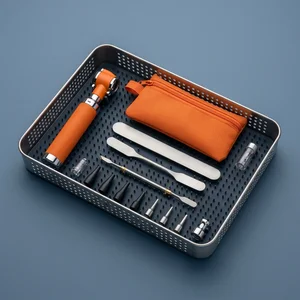 Fiber Optic Mini Otoscope Set - Orange (13-Piece Set, 5 Types) (090211976)