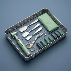 Mini Fiber Optic Otoscope Set - Light Green (13-Piece Set, 5 Types)
