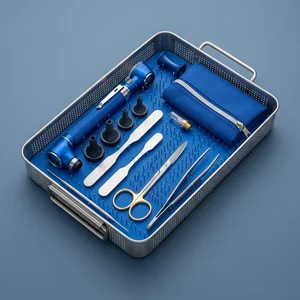 Mini Fiber Optic Otoscope Set- Royal Blue (13-Piece Set, 5 Types) (090211988)