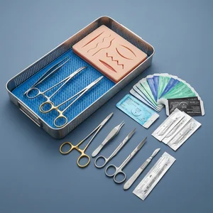 Suture Practice Kit with Pad for Medical Veterinary Students (27-Piece Set, 9 Types)