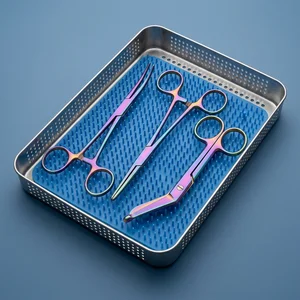 3 Pcs Hemostats Forceps & Bandage Scissor Set 5.5in - Rainbow Color (090212083)