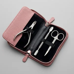 3 Pcs Manicure Set with Pink Carrying Case