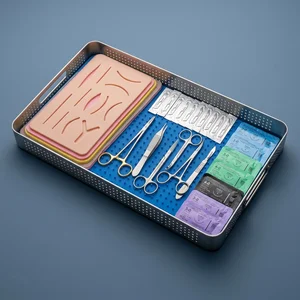 Suture Practice Kit with Pad for Medical Veterinary Students (32-Piece Set, 17 Types)