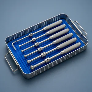 6 Pcs Bone Spreading Osteotomes Set Convex Tips Straight L-Key Stops (090212232)