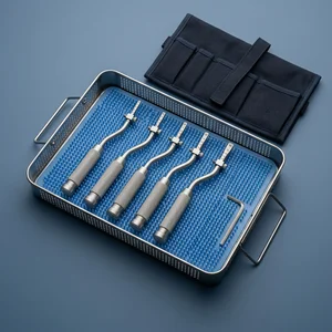 6 Pcs Bone Spreading Osteotomes with Pouch Set Convex Offset L-Key Stops (090212233)