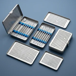 Dental Sterilization Cassette Tray Box for 10, 7 & 5 Instruments Set (6-Piece Set, 3 Types) (090212238)