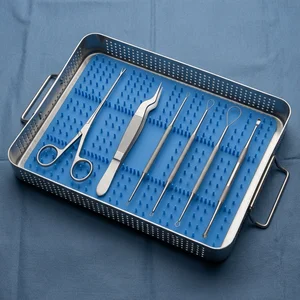6 Pcs Otoscope Alligator Forcep Adson Baynote & Curette Ear Wax Cleaning Kit (090212247)