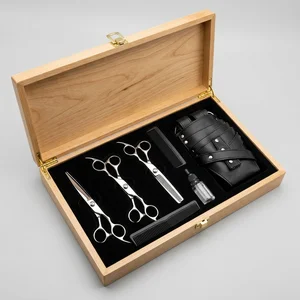 Professional Hair Cutting Scissors Set with Waist Pouch (7-Piece Set, 6 Types) (090212279)