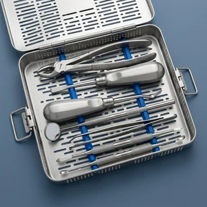 Kit Básico de Cirugía Dental de Extracción con Fórceps y Elevador de 8 Piezas