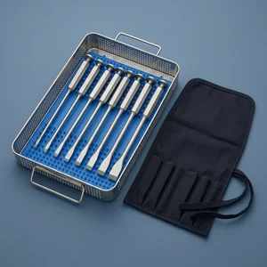 8 Pcs Hibbs Chisel Set 9in (22.9cm) with Carrying Pouch (090212304)