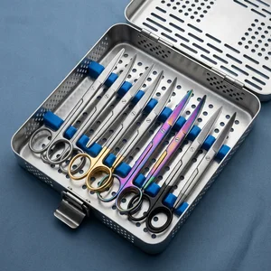 9 Pcs Dental Iris Scissors Set 4.5in Staright, Curved & Angled (090212321)