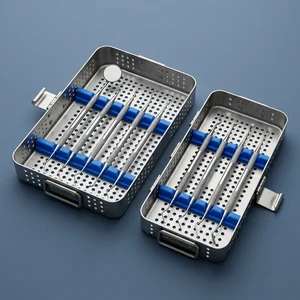 Dental Sterilization Cassette Tray Box for 10 7 & 5 Instruments Set (9-Piece Set, 3 Types) (090212322)