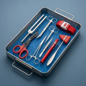 9 Pcs Medical Diagnostic Nurse Kit with FREE Penlight - Red (090212328)