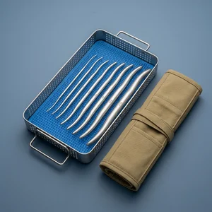 Hegar Uterine Dilators Set with Khaki Roll (8-Piece Set, 1 Types) (090212384)