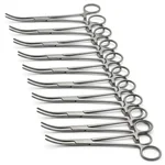Pack of 10 Kelly Hemostatic Forceps 14 cm (5.5) Curved Set