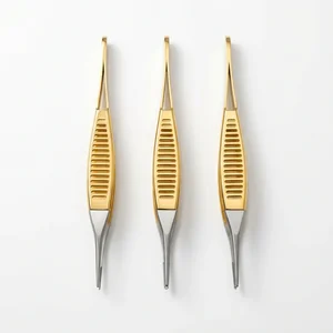Set of 3 Adson Tissue, Brown & Dressing Forceps TC Gold Handle 4.75 (090210982)