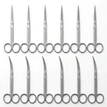 Pack of 12 Assorted Iris Scissors 4.5 (6 Straight + 6 Curved)