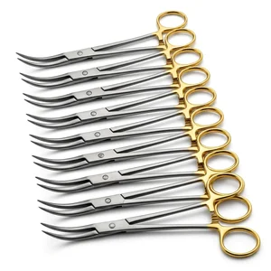 Bone Reduction Forceps 5.5 Inch Curved Pointed Tips with Long Ratchet Clinic Pack of 10 Gold Ri Set