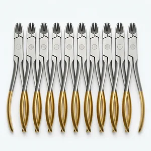 TC Universal Cut & Hold Distal End Cutter Orthodontic Pliers Gold Handles Clinic Pack of 10 Set (090211015)