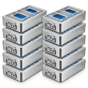 Dental Surgical Sterilization Cassette Racks Box for 10 Instruments Hospital Pack of 10 Set (090211021)
