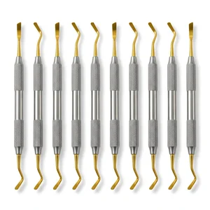 Dental "#4/5 Gregg Composite Instrument Gold Titanium Nitride Tips Clinic Pack of 10 Set (090211037)