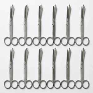 Knowles Bandage Scissors 5.5 Inch (14cm) Straight Angled Probe Tip Clinic Pack of 12 Set (090211046)