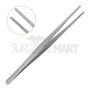 Thumb Dressing Forceps 8 Inch (20.0 cm (8")) Serrated Tips Clinic Pack of 10 Set (090211056)