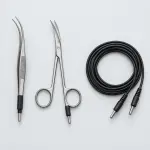 Electrosurgical Monopolar Artery Forceps Metzenbaum Scissor Set with 3m Silicon Cord