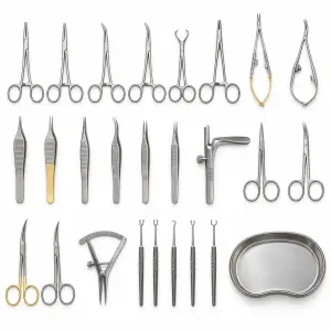 Conjunto de Instrumentos para Blefaroplastia Oculoplástica de 26 Piezas para Procedimientos de Cirugía Plástica