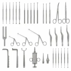 Conjunto de Instrumentos de Cuidados Auriculares ORL 36 Peças para Procedimentos Cirúrgicos de Otorrinolaringologia e Maxilofaciais