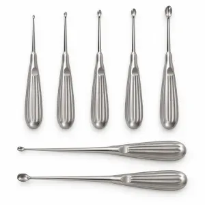 Volkmann and Volkmann Bruns Bone Curette 7-Piece Set for Orthopedic Surgical Procedures (090210729)
