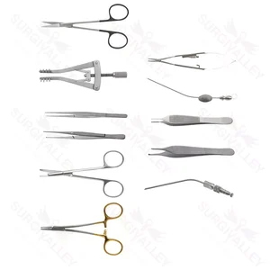 Conjunto de 10 Peças de Instrumentos de Cirurgia Plástica para Procedimentos Especializados