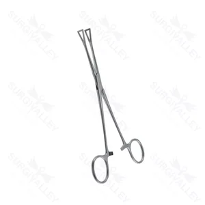 Pennington tissue holding forceps 8 serrated 11.0mm wide triangular jaws ring handle with ratchet catch – surgivalley (001210213)
