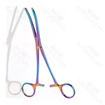 Rochester-Carmalt artery forceps 8 curved longitudinal serrated jaws ring handle