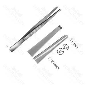 Strassburger Modell Tissue Forceps 1 x 2 Teeth Non Ratcheted Thumb Forceps – surgivalley (001210221)