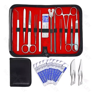 Conjunto Avançado de Cirurgia Geral Kit de Dissecação para Laboratório de Biologia com Almofada de Silicone Reutilizável para Anatomia – surgivalley (090210120)