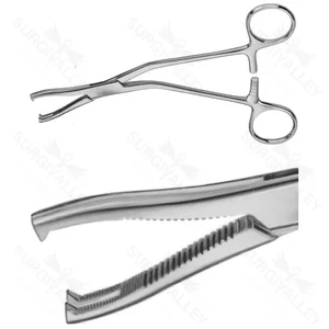 Dingman-knogleholdetang 7 1/2" vinklede skafter, lige 37.0mm åbne, fortandede kæber med 2x2 tænder, ringhåndtag – surgivalley (007210004)